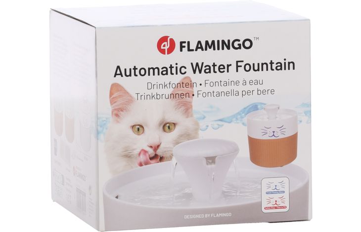 Flamingo Drinking fountain Mali Round Terracotta & White