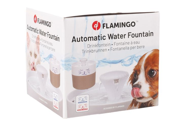 Flamingo Drinking fountain Mali Round Taupe & White