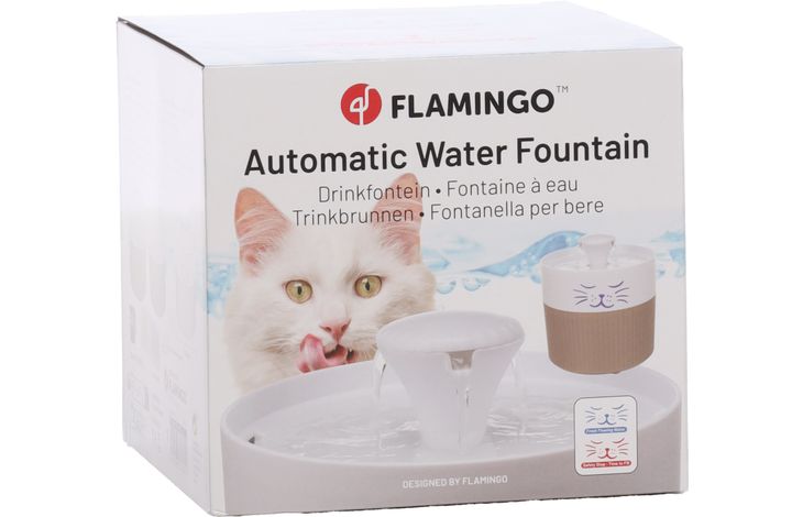 Flamingo Drinking fountain Mali Round Taupe & White