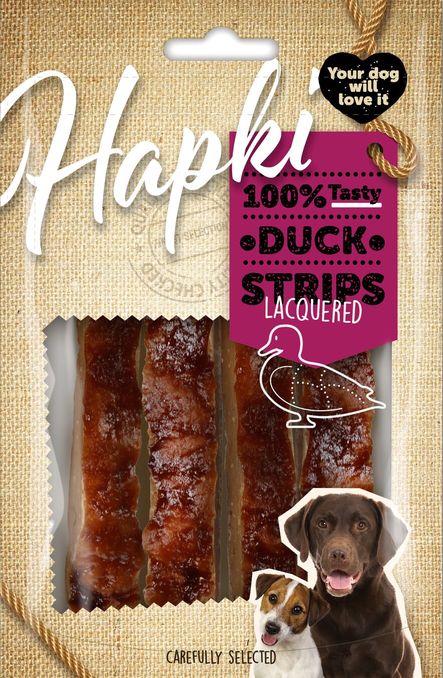 Flamingo Snacks Hapki Lacquered Strips with duck 