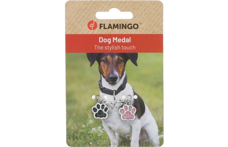 Flamingo Medal Paw Tassu Pink & Black