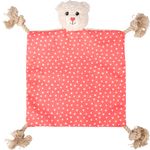 Toy Lief Cuddle blanket & Bear with rope Red & White