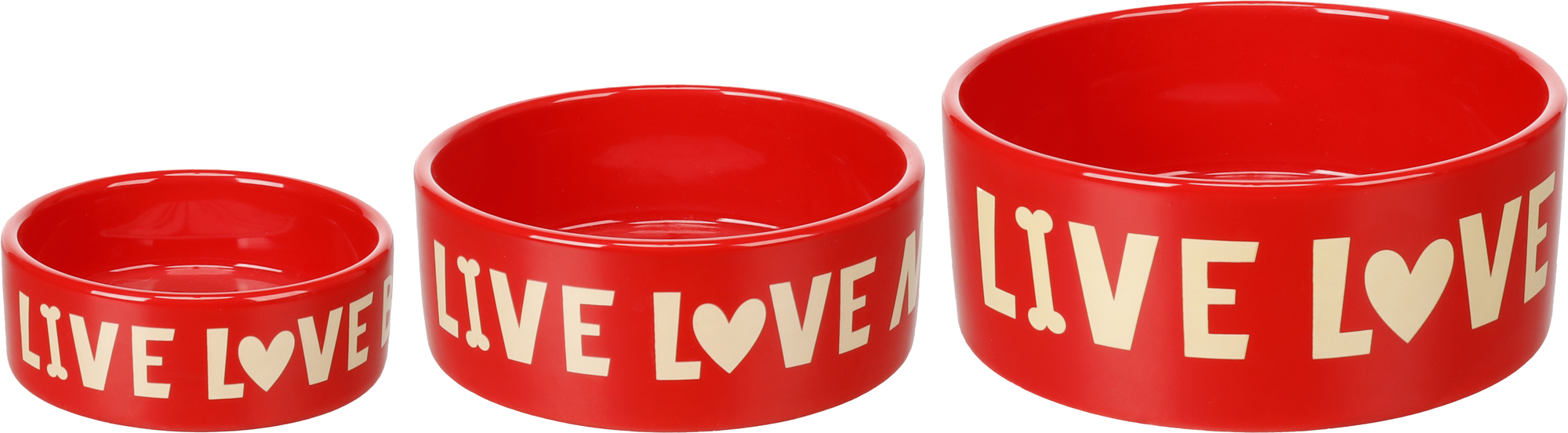 Feeding and drinking bowl Liloba Round Red | 526447 | Flamingo Pet Products