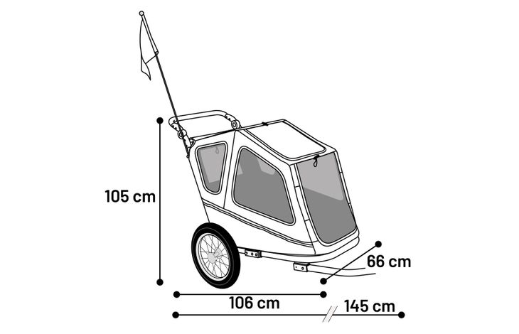 Flamingo Bicycle trailer Jodie Green