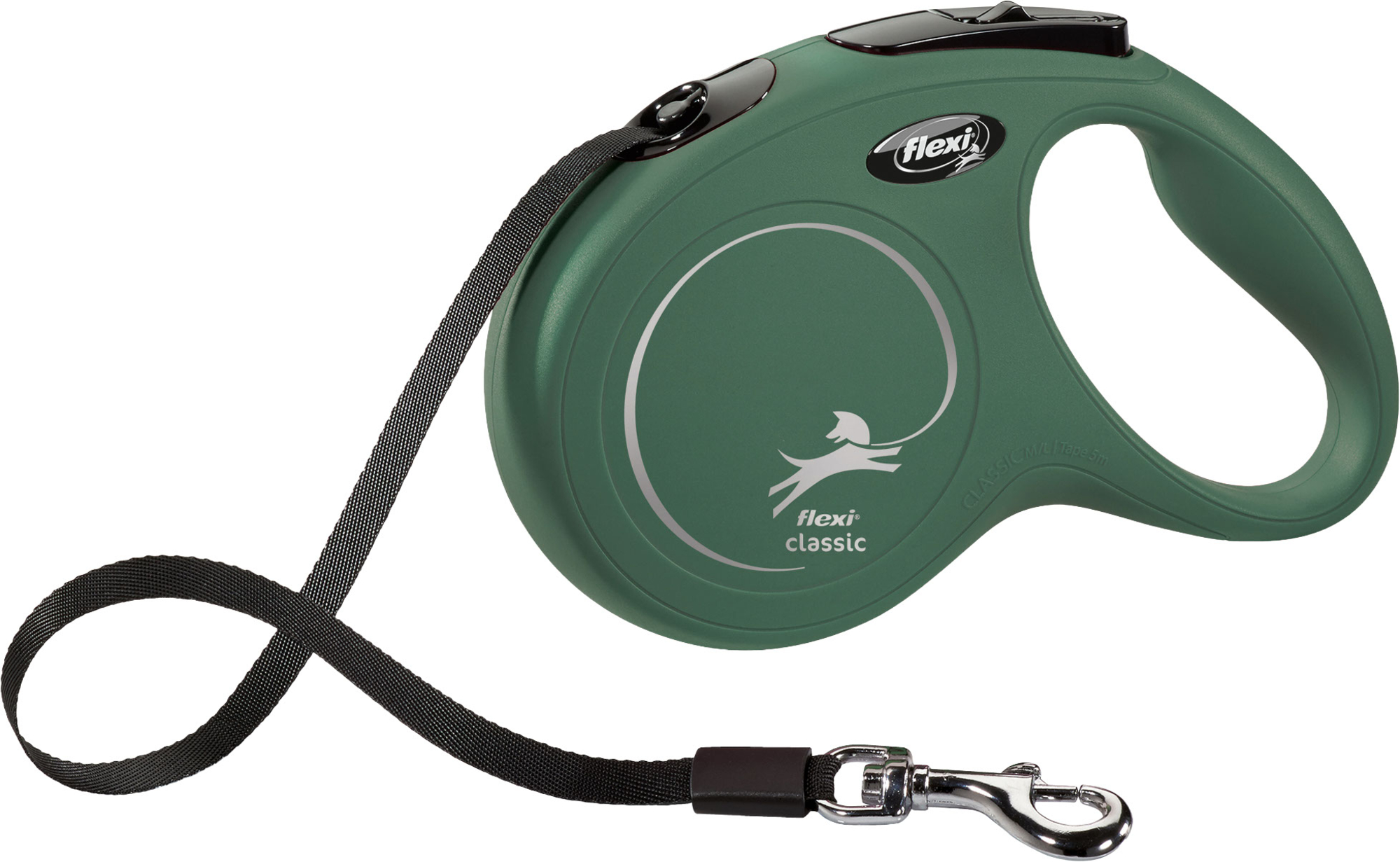 Flexi Flexi Guinzaglio retrattile Classic Fettuccia Verde oliva