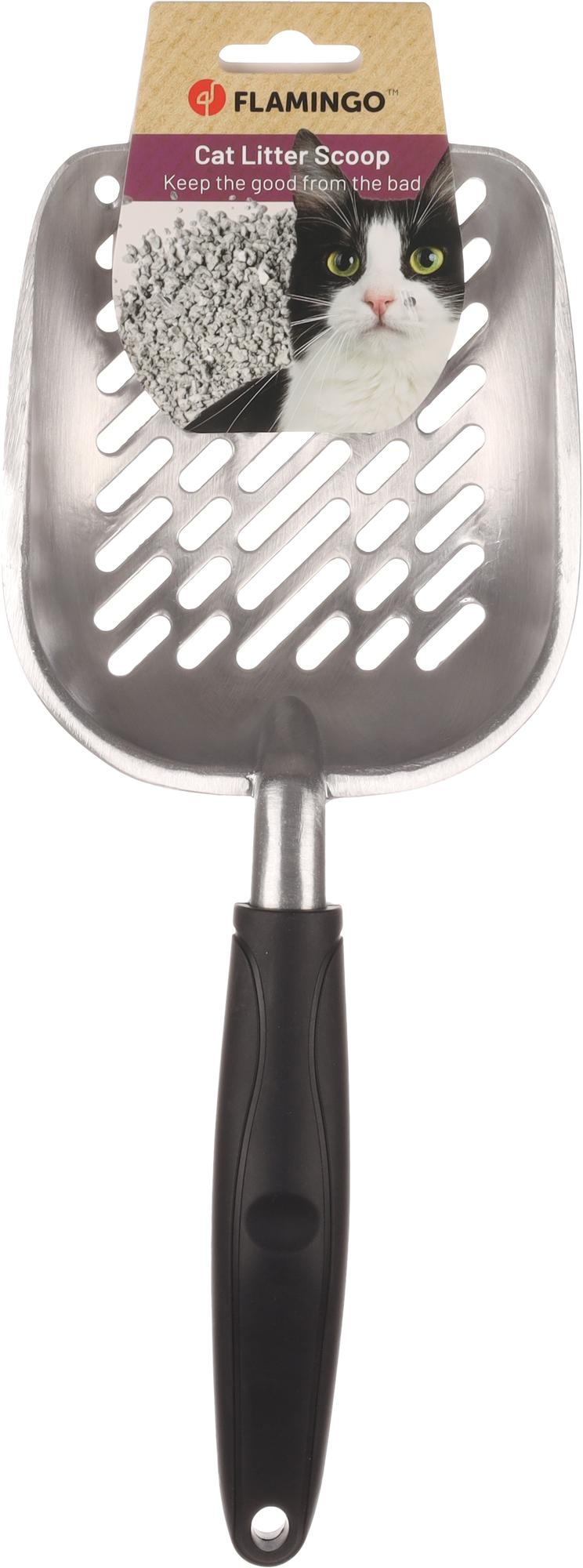 Flamingo Cat litter scoop Zora Silver & Black
