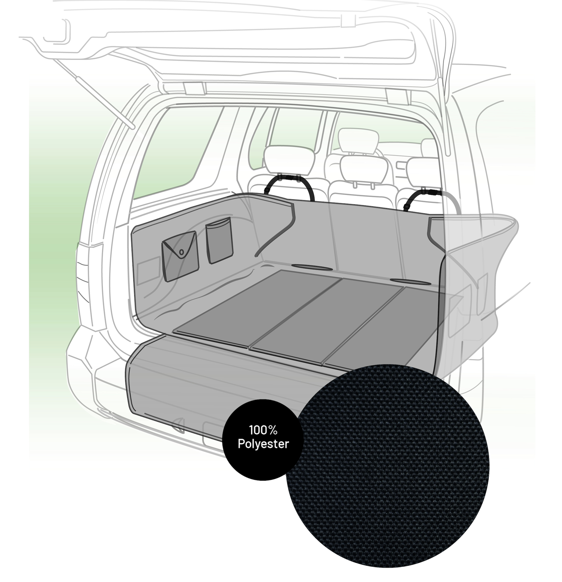 Flamingo Coprisedili per auto Aiko Bagagliaio Nero