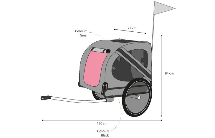 Flamingo Fietskar Juliette Grijs & Zwart