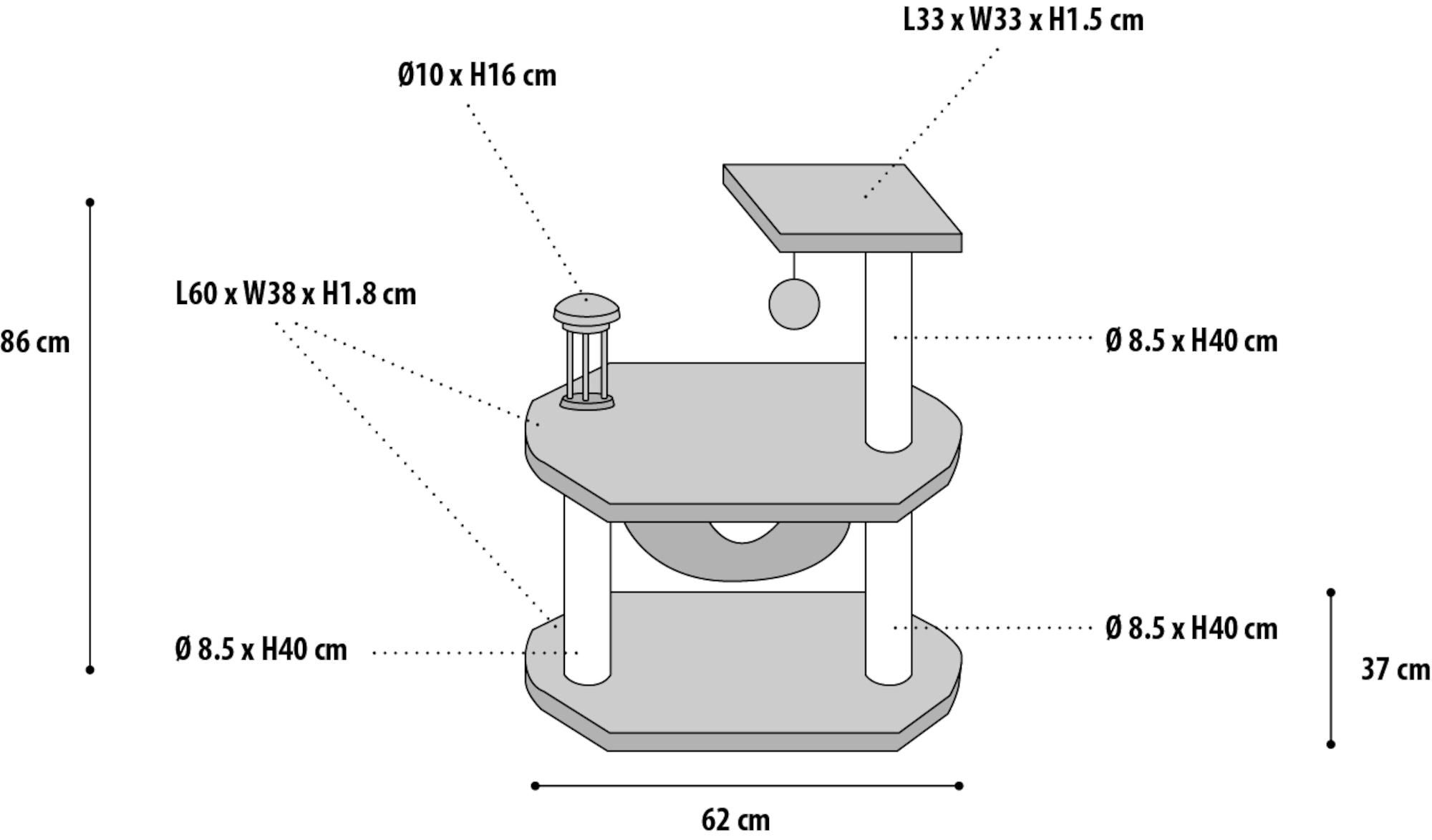 Flamingo Scratching tree  Arpont Beige & Ecru