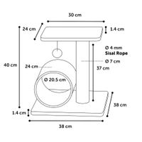 Flamingo Arbre à chat Triolet Écru & Gris