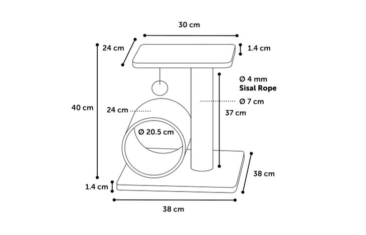 Flamingo Arbre à chat Triolet Écru & Gris