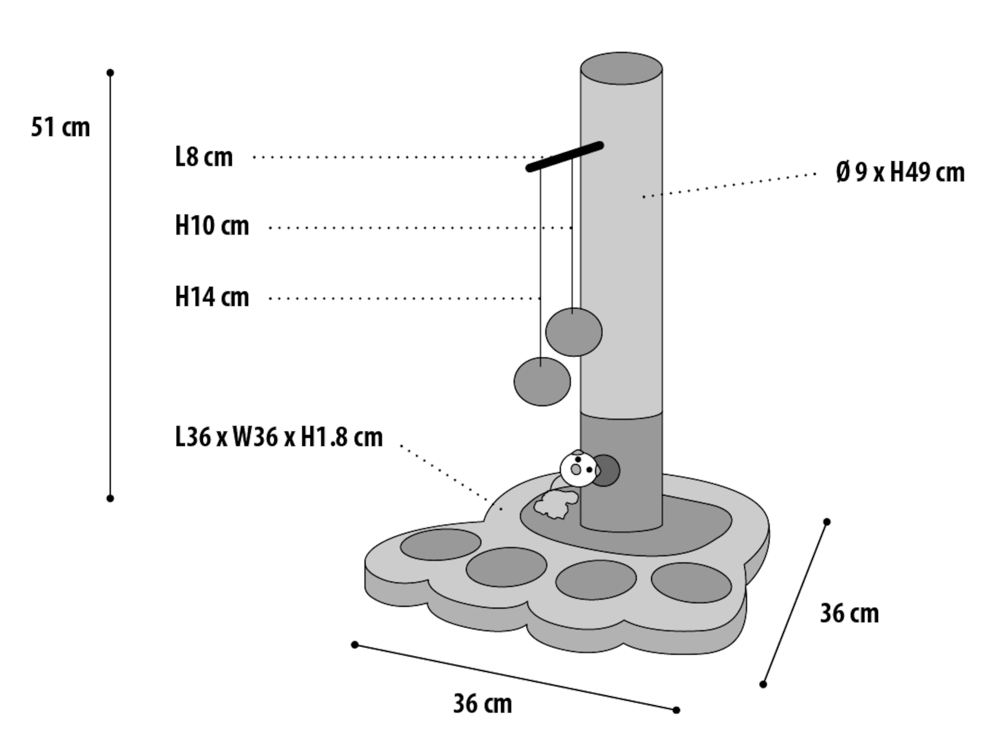 Flamingo Scratching tree  Viva 2 Blue & Beige & Cream