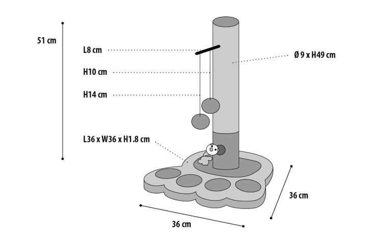 Flamingo Scratching tree  Viva 2 Blue & Beige & Cream