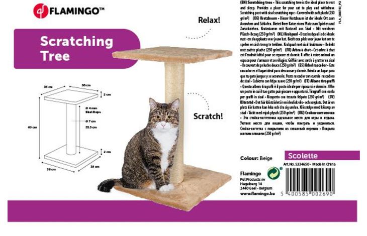 Flamingo Scratching tree  Scolette Beige & Ecru