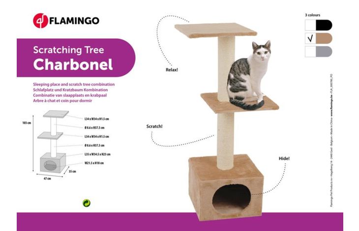 Flamingo Scratching tree  Charbonel Beige & Cream