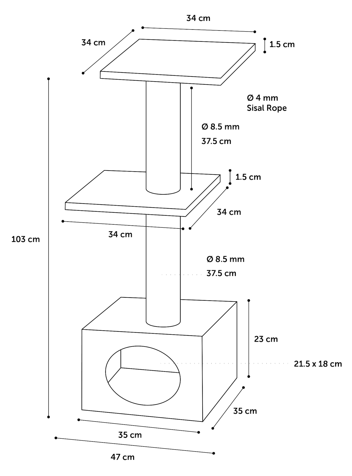 Flamingo Scratching tree  Charbonel Grey & Cream