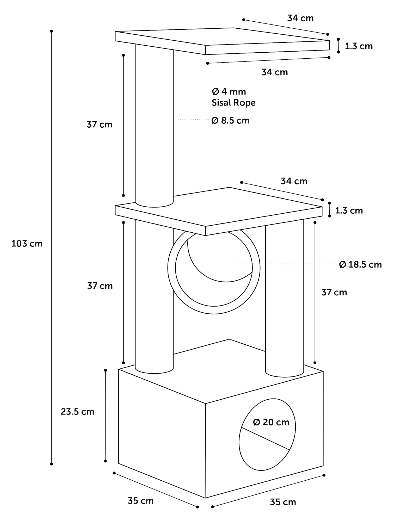 Flamingo Kratzbaum Baretti Beige & Ekrü