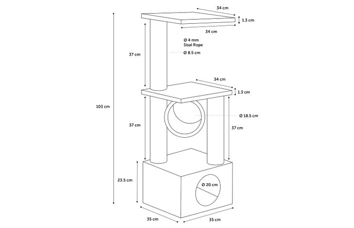 Flamingo Kratzbaum Baretti Beige & Ekrü