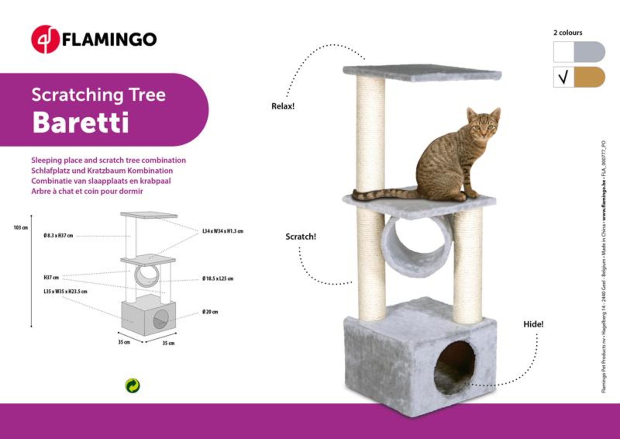 Flamingo Kratzbaum Baretti Beige & Ekrü