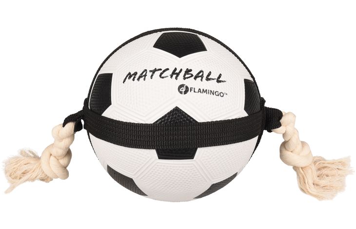 Flamingo Speelgoed Matchball Voetbal Met touw Wit Zwart