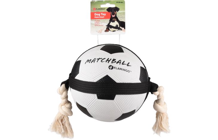 Flamingo Speelgoed Matchball Voetbal Met touw Wit Zwart