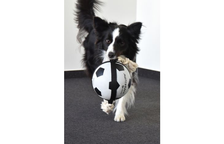 Flamingo Speelgoed Matchball Voetbal met touw Wit & Zwart