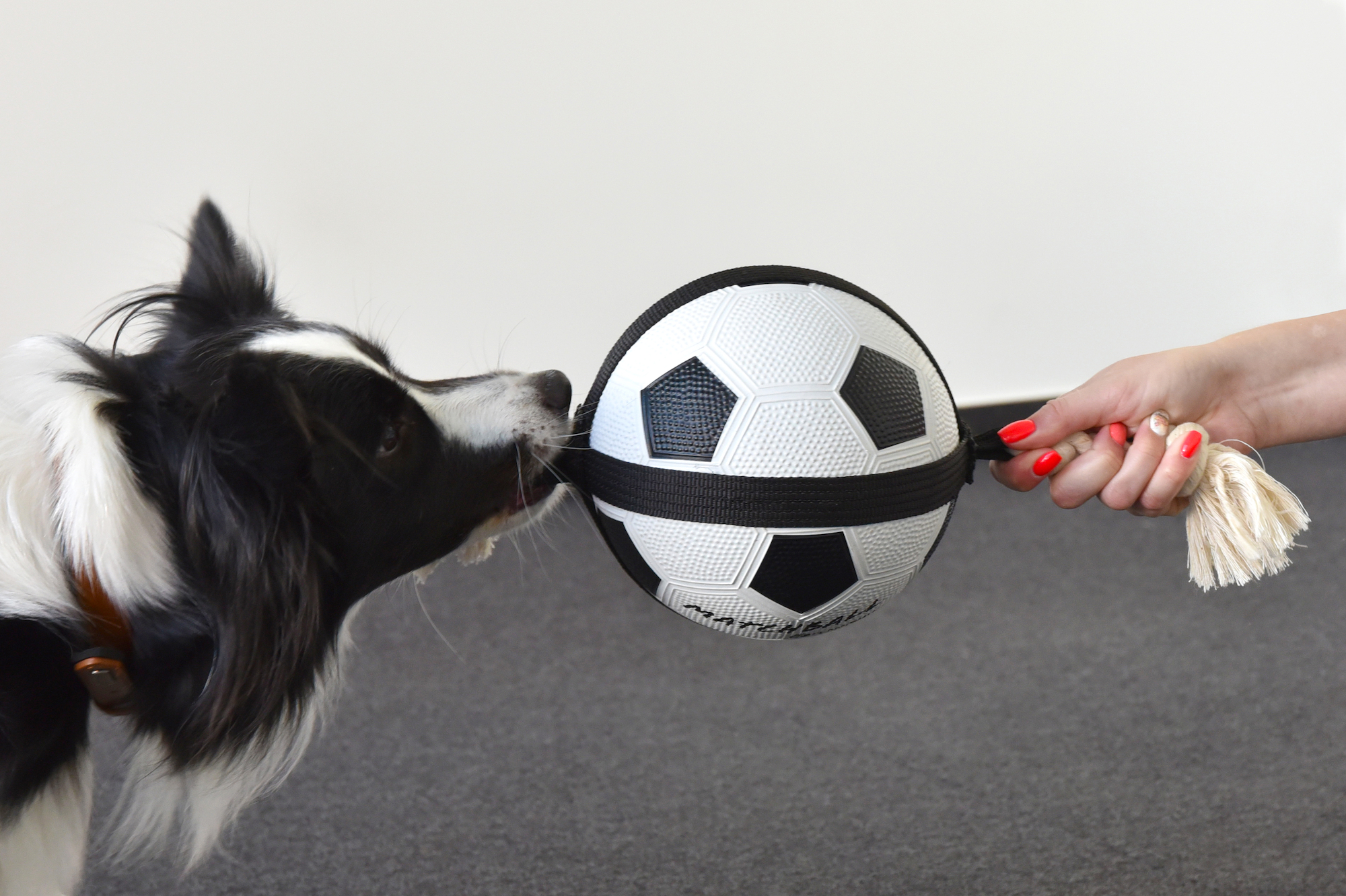 Toy Matchball Football with rope White Black 5345416