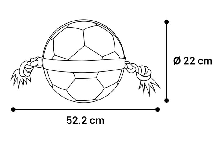 Flamingo Speelgoed Matchball Voetbal met touw Wit & Zwart