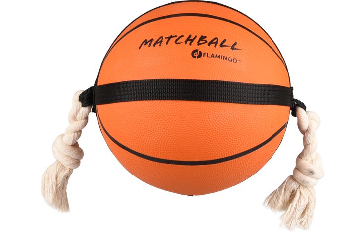 Flamingo Speelgoed Matchball Basketbal met touw Oranje