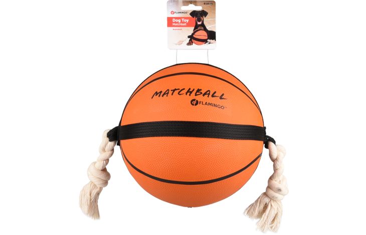 Flamingo Speelgoed Matchball Basketbal met touw Oranje
