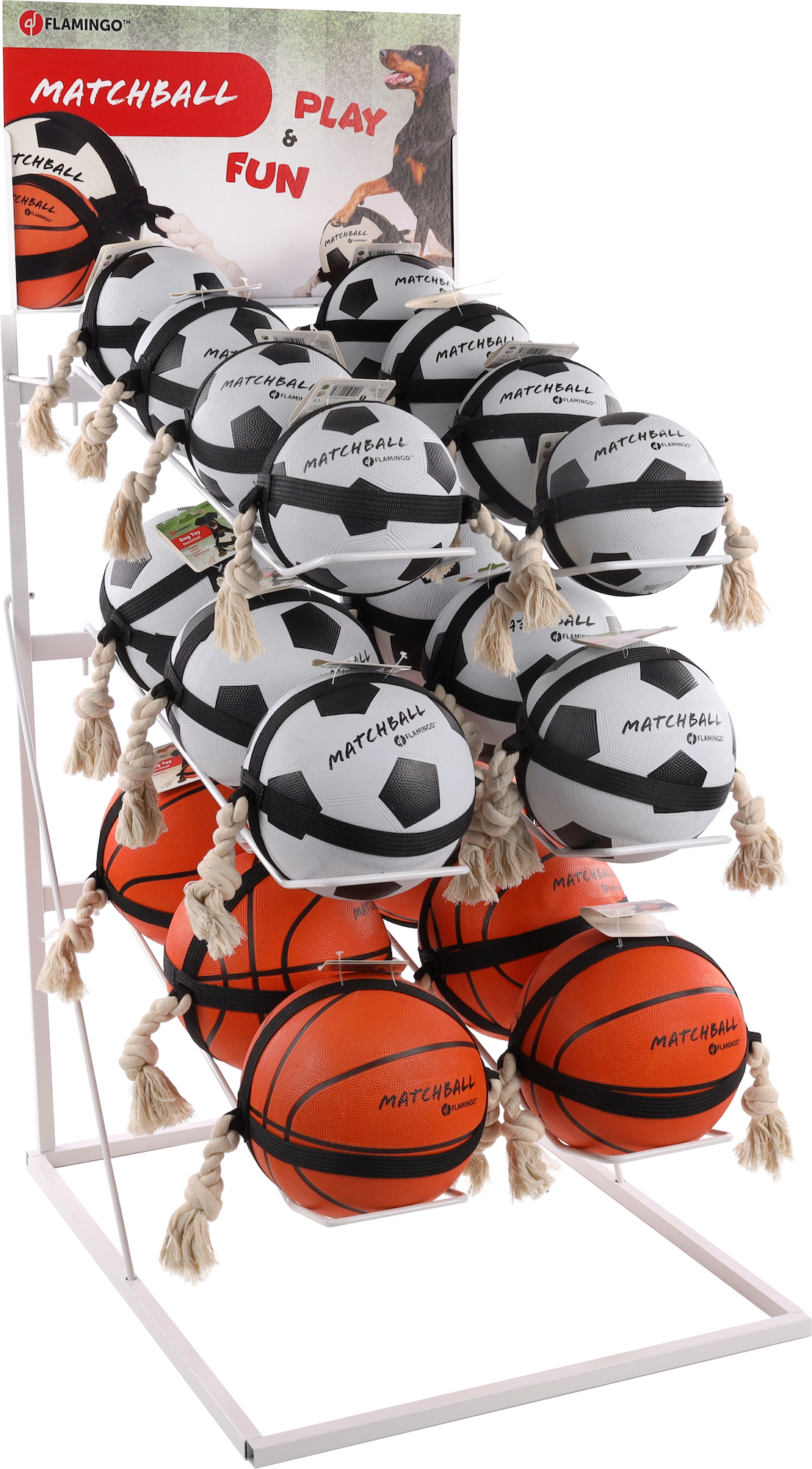 Flamingo Toy Matchball Ball with rope Multiple colours