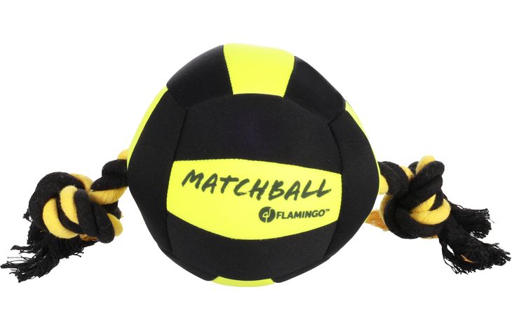 Flamingo Speelgoed Matchball Aqua Bal met touw Zwart & Geel