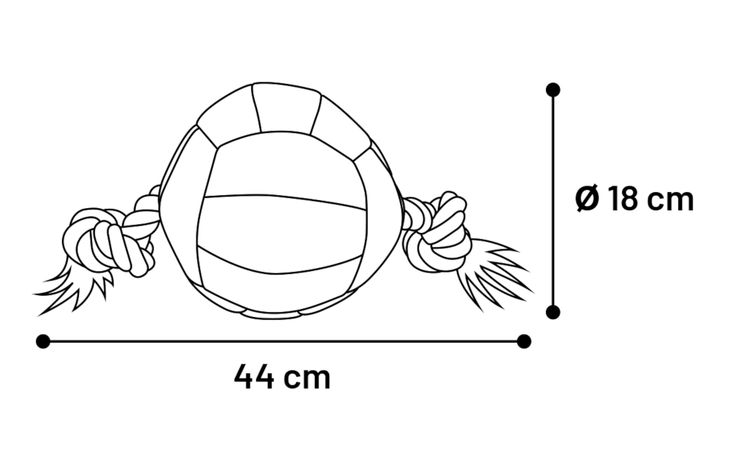 Flamingo Speelgoed Matchball Aqua Bal met touw Zwart & Geel