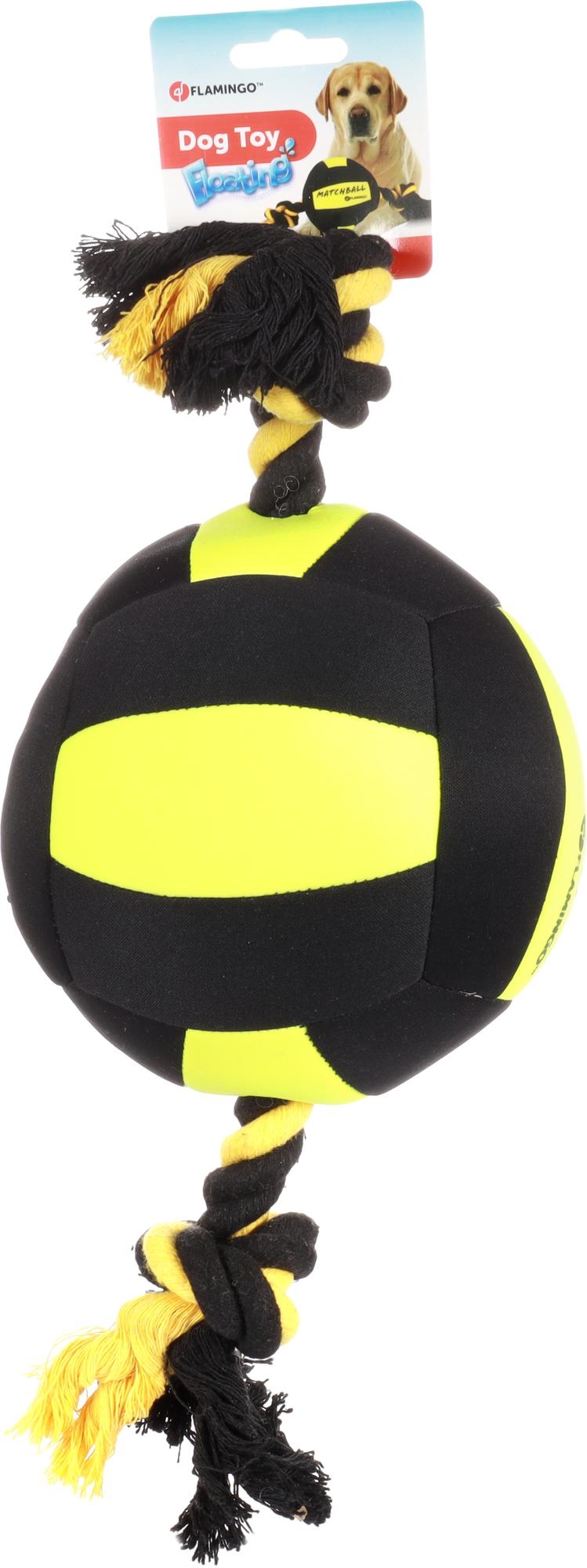 Flamingo Toy Matchball Aqua Ball with rope Black & Yellow