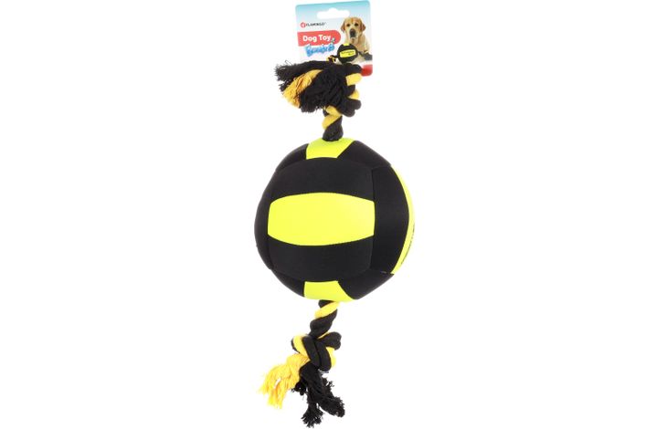Flamingo Speelgoed Matchball Aqua Bal met touw Zwart & Geel