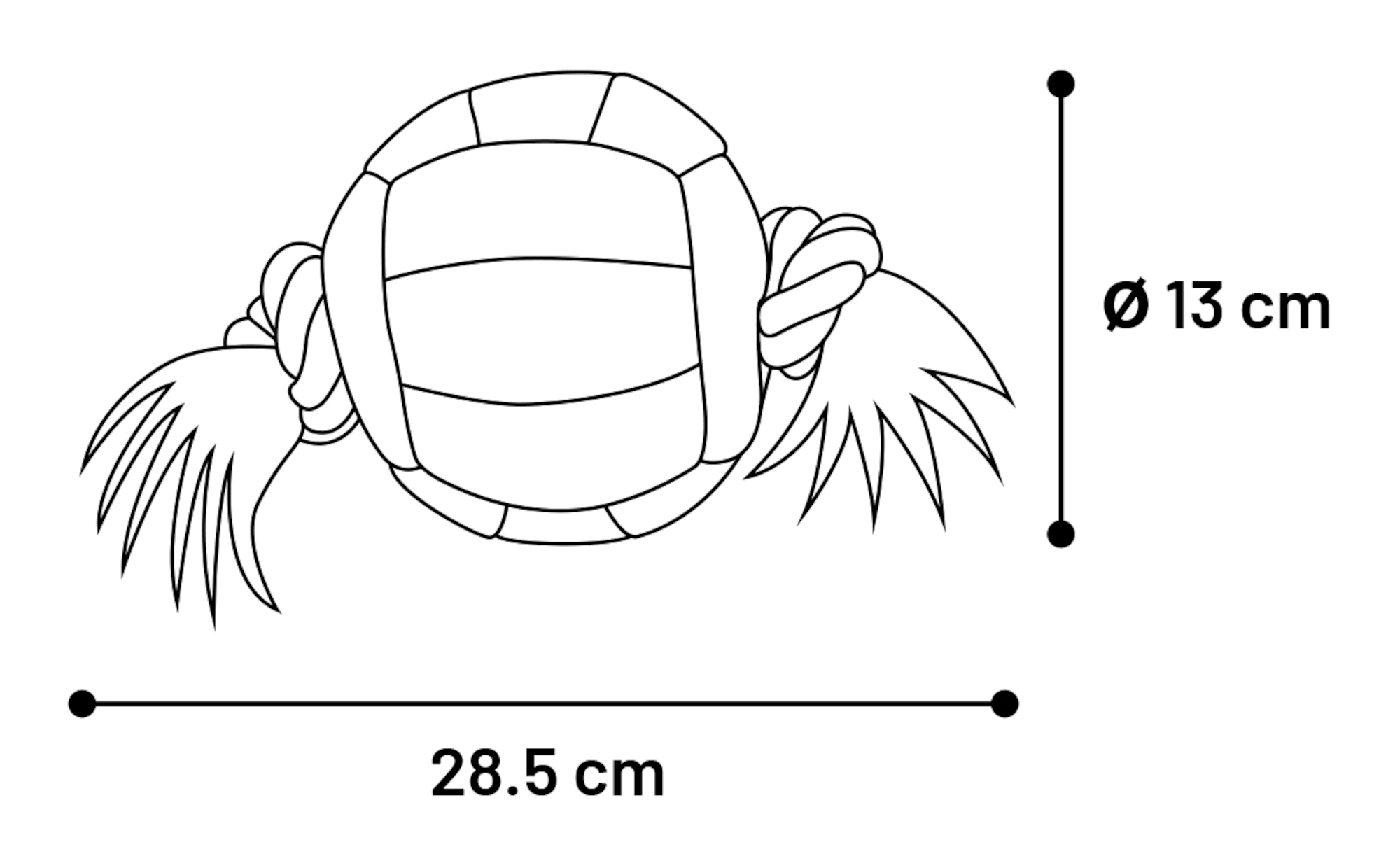 Flamingo Toy Matchball Aqua Ball with rope Black & Yellow