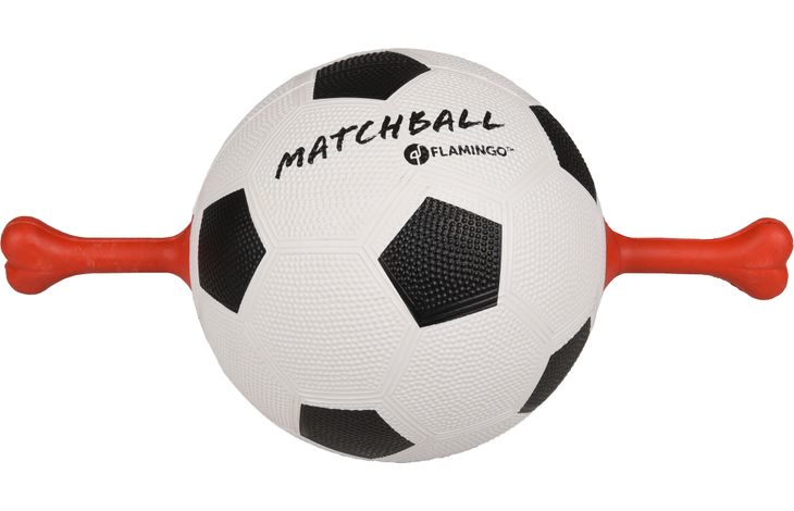 Flamingo Toy Matchball Football with dumbbell White & Black