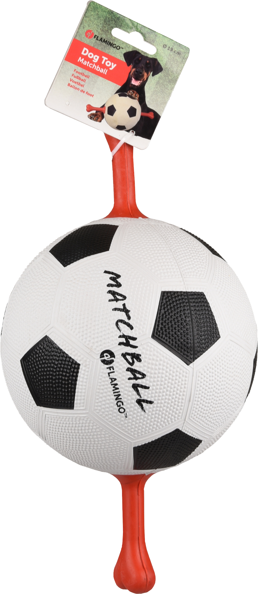Flamingo Toy Matchball Football with dumbbell White & Black