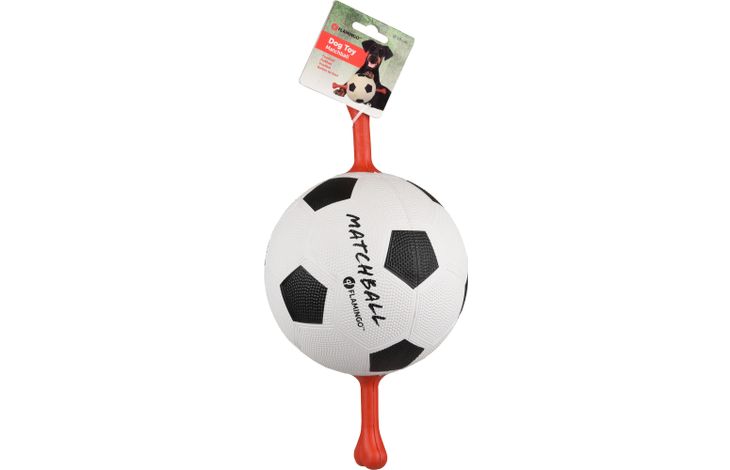 Flamingo Toy Matchball Football with dumbbell White & Black