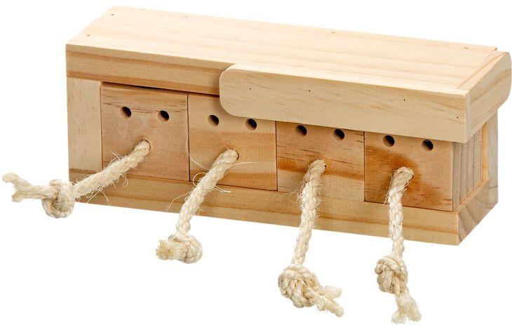 Flamingo Spielzeug Brain train Rody Schrank mit Seil Hellbraun