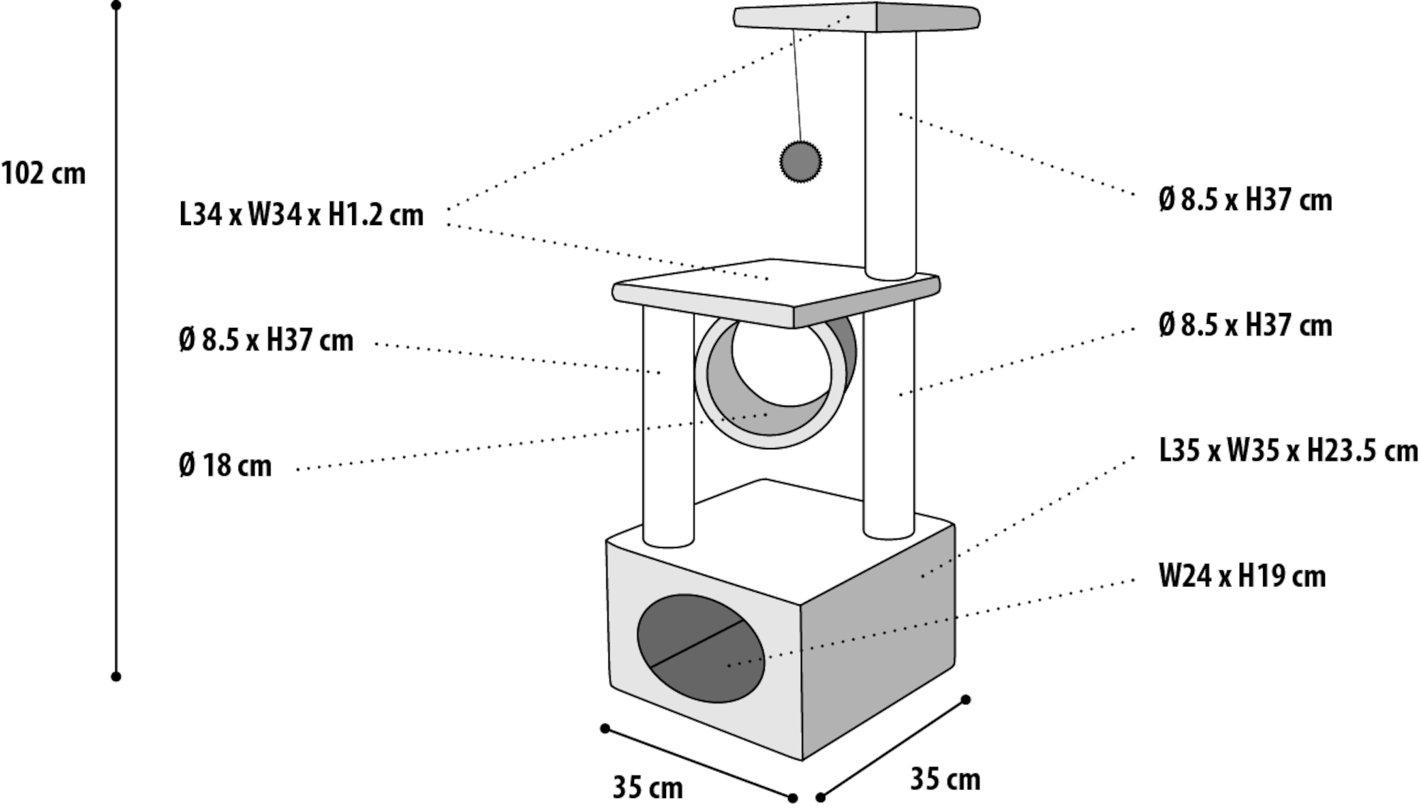 Flamingo Kratzbaum Kangri 5 Grau & Braun