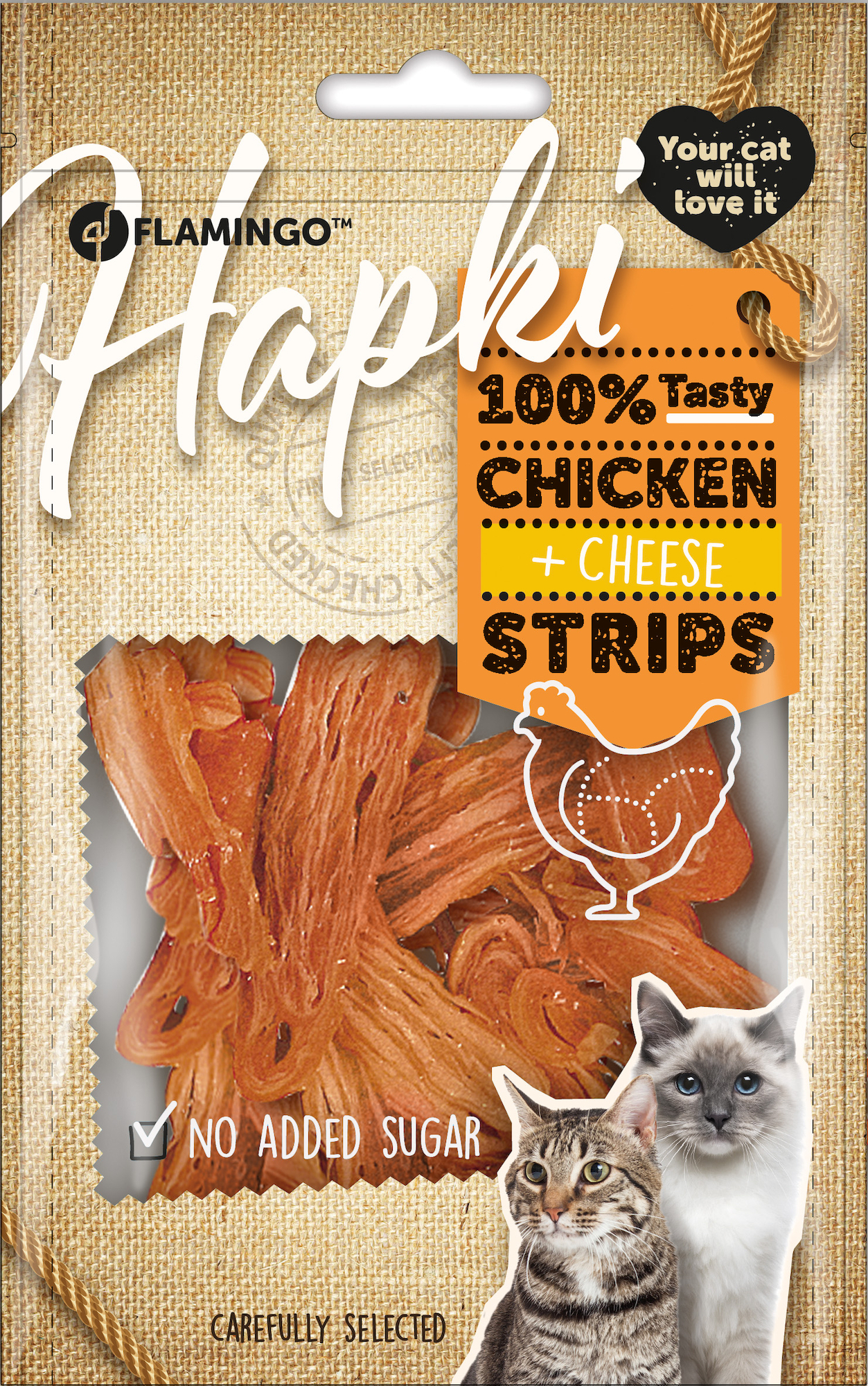 Flamingo Friandises Hapki Morceaux avec poulet & Fromage 