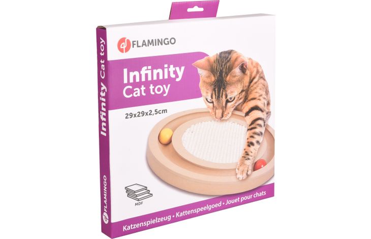 Flamingo Scratching board & Scratching toy Infinity Ball track Light brown