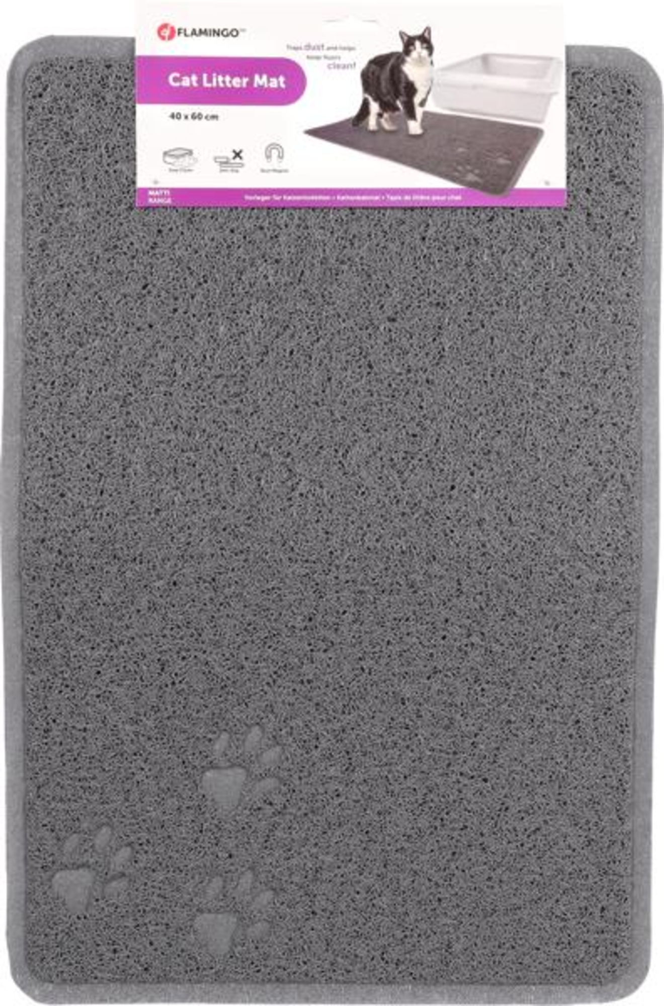 Flamingo Cat litter tray mat Roxy Matti Grey