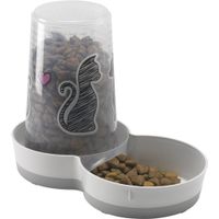 Flamingo Automatic food and water dispenser Cats in love Grey & White