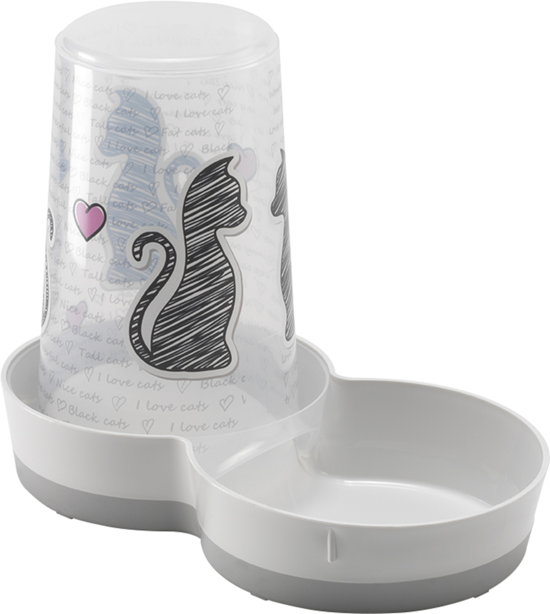 Flamingo Automatic food and water dispenser Cats in love Grey & White