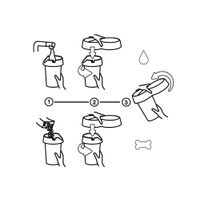 Flamingo Automatic food and water dispenser Cats in love Grey & White