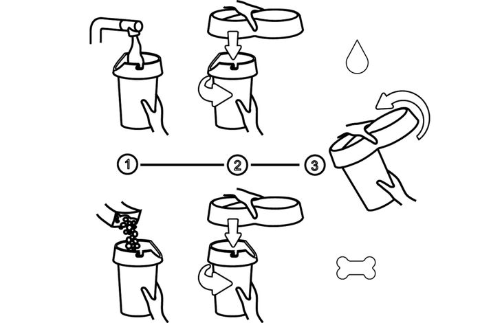 Flamingo Automatic food and water dispenser Cats in love Grey & White