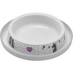 Feeding and drinking bowl Cats in love Round White