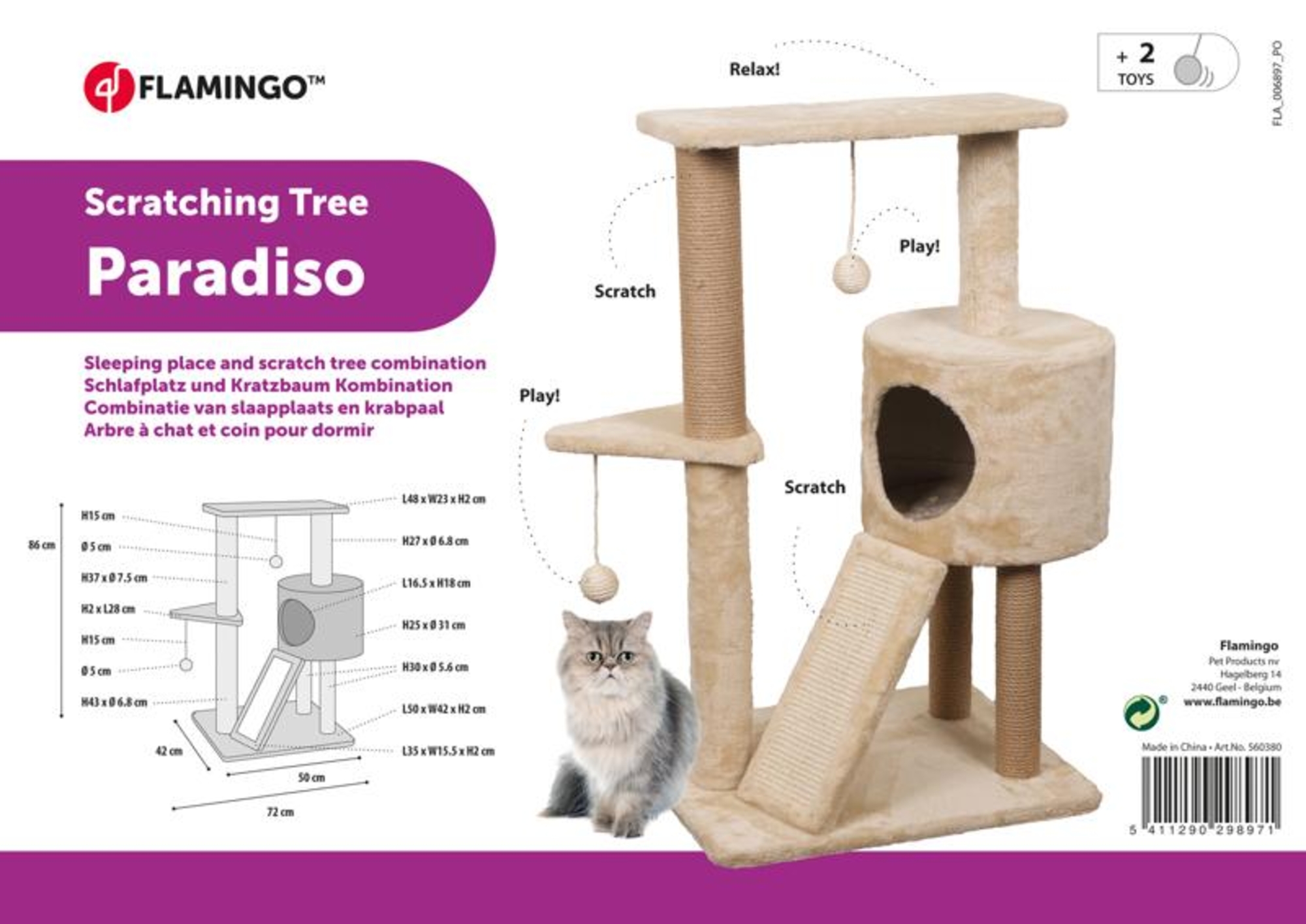 Flamingo Arbre à chat Paradiso Beige